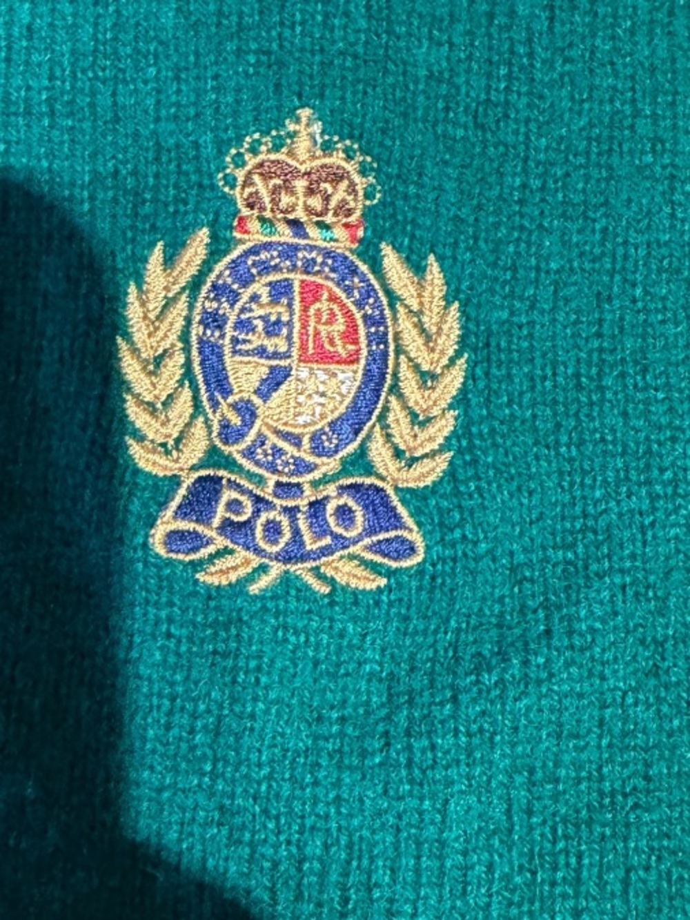 Polo by Ralph Lauren Teal Crewneck Sweater with Embroidered Crest